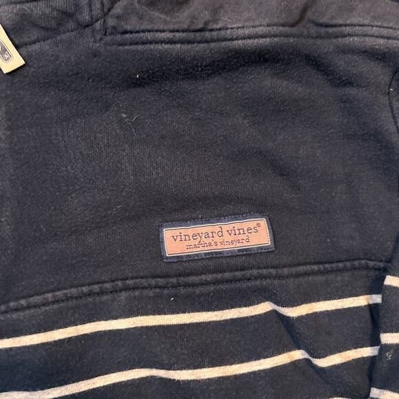 Vineyard Vines Men’s XL Navy Striped Quarter Zip Pullover Sweatshirt Cotton - Picture 2 of 4